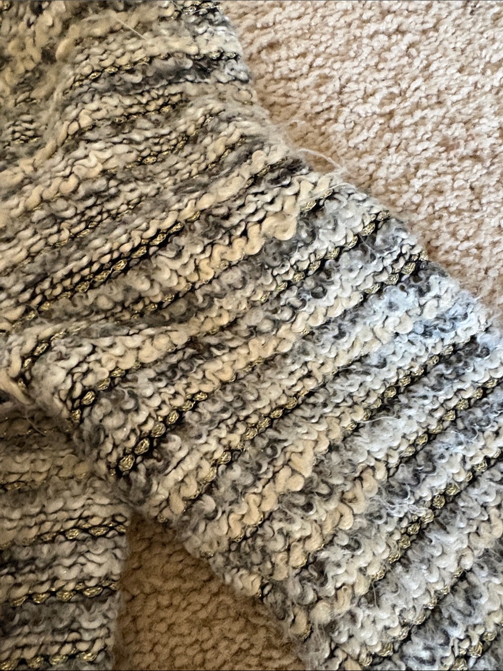 H&M Women's Black and White Textured Bouclé Open Cardigan - Picture 6 of 9